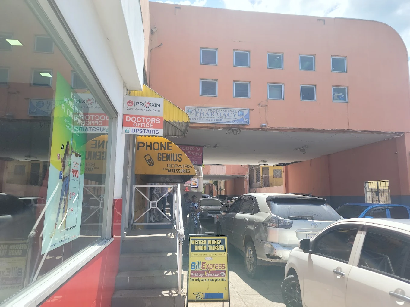 Entrance to Dr Minott's office at Carib Care Medical Centre, Ocho Rios